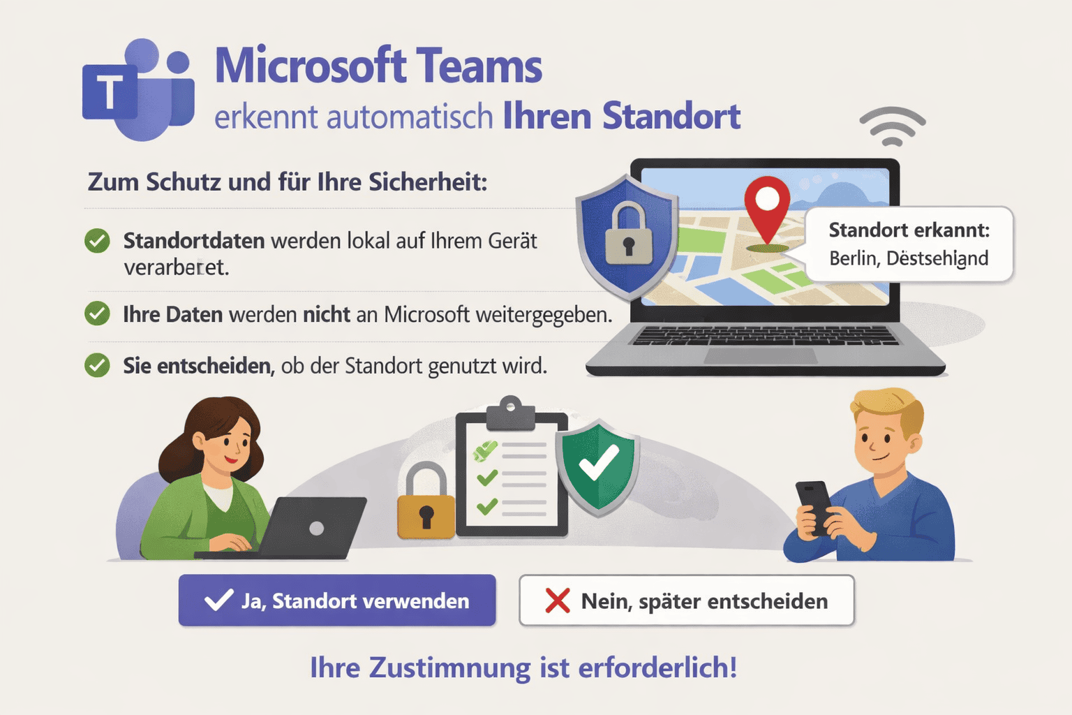 Teams erkennt Büro-Standort ab 2026